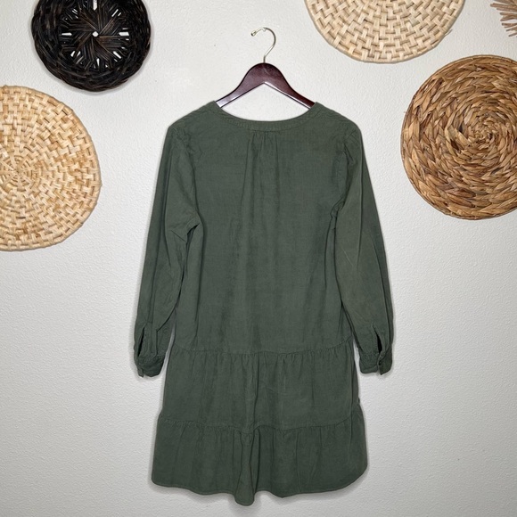 Time and Tru Women's Short Sea Turtle Green Tiered Dress - Picture 2 of 7